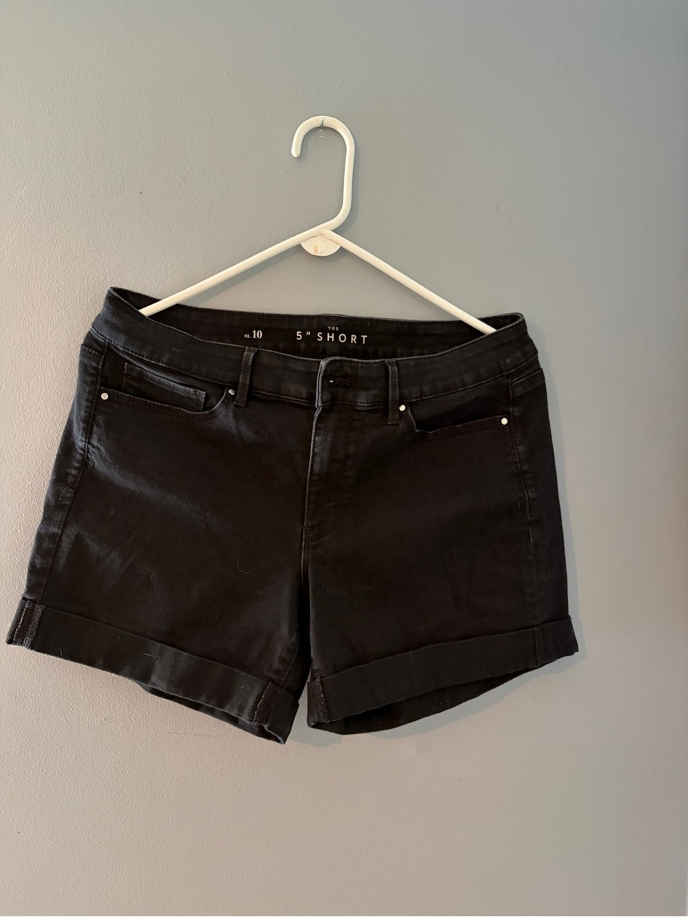 White House Black Market Black Cuffed Denim Shorts